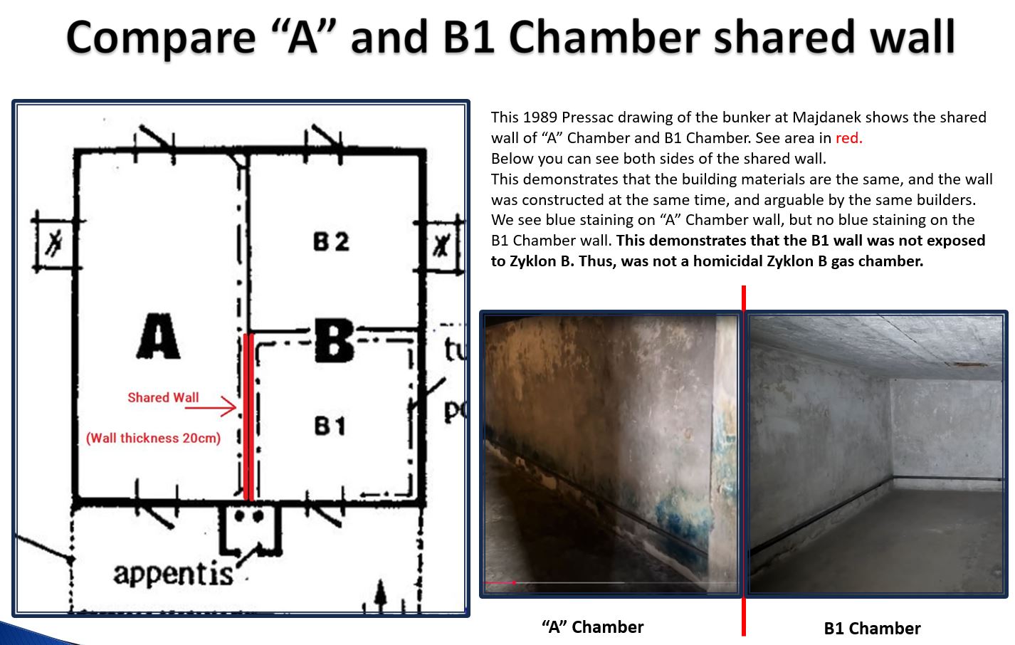 Shared wall at Majdanek A and B1 in bunnker.JPG